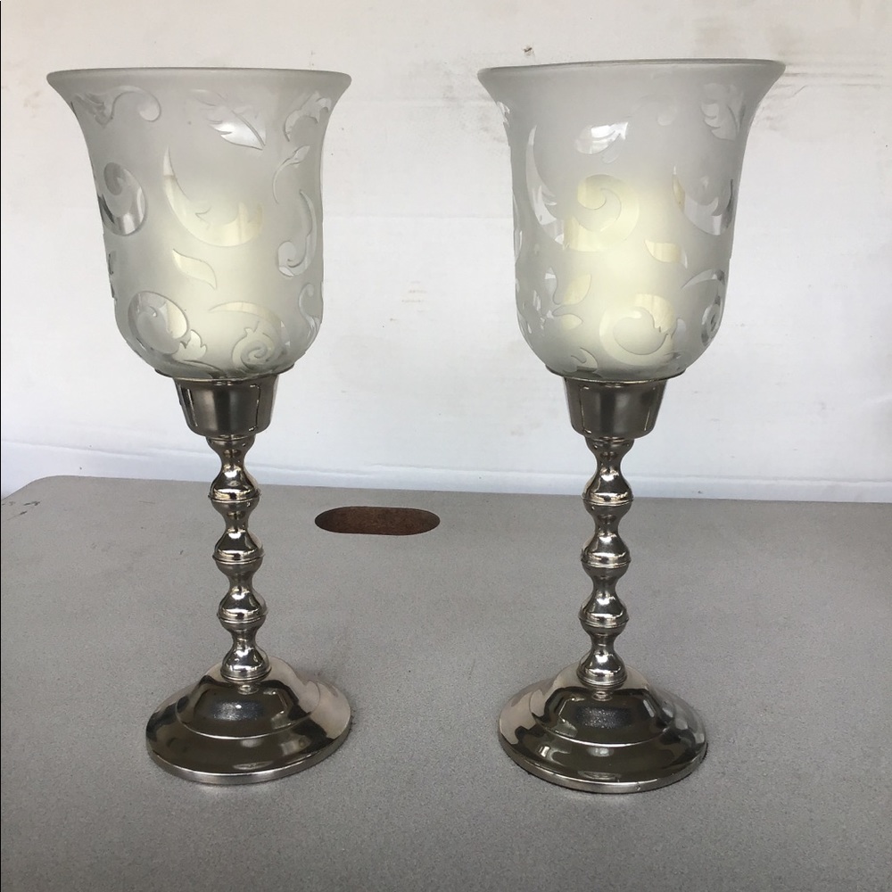Set of 2 Candle Holders & Candles